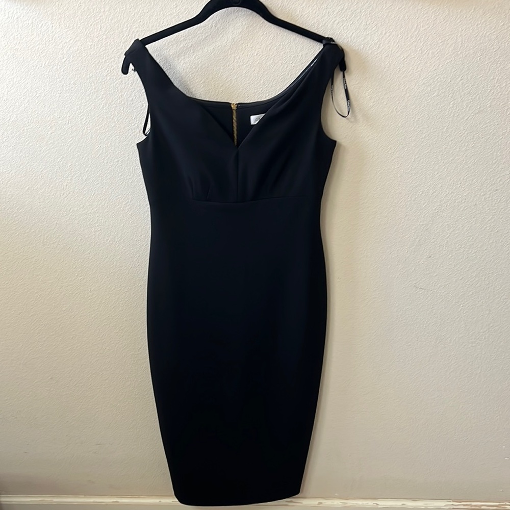 Calvin Klein black midi formal dress